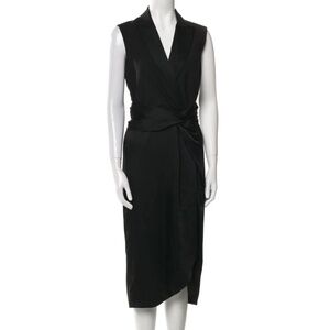 Jonathan Simkhai Black V-Neck Long Wrap Dress size 4